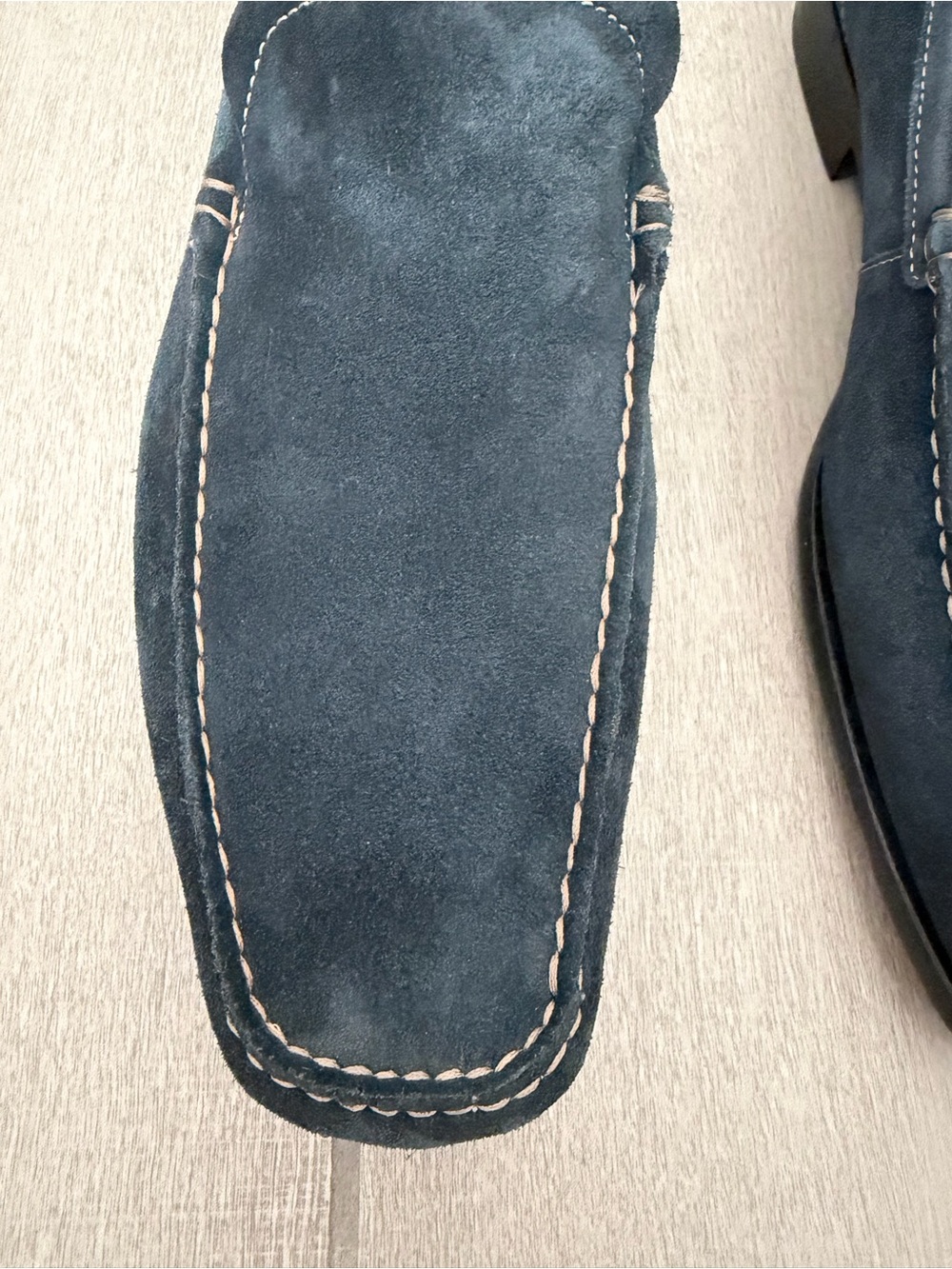 Johnston & Murphy Navy Suede Slip-On Loafers - Picture 3 of 10